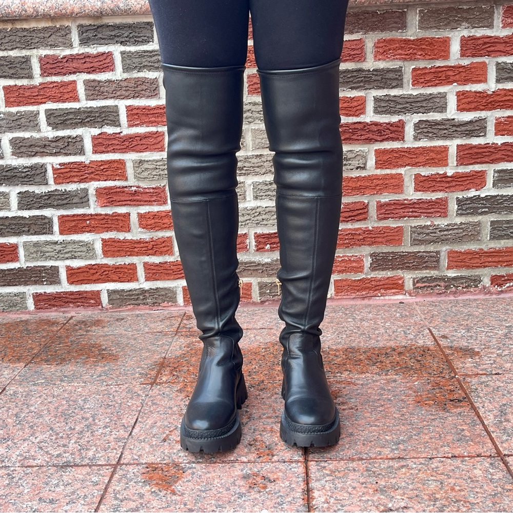 Coach Sleek Black Thigh-High Boots